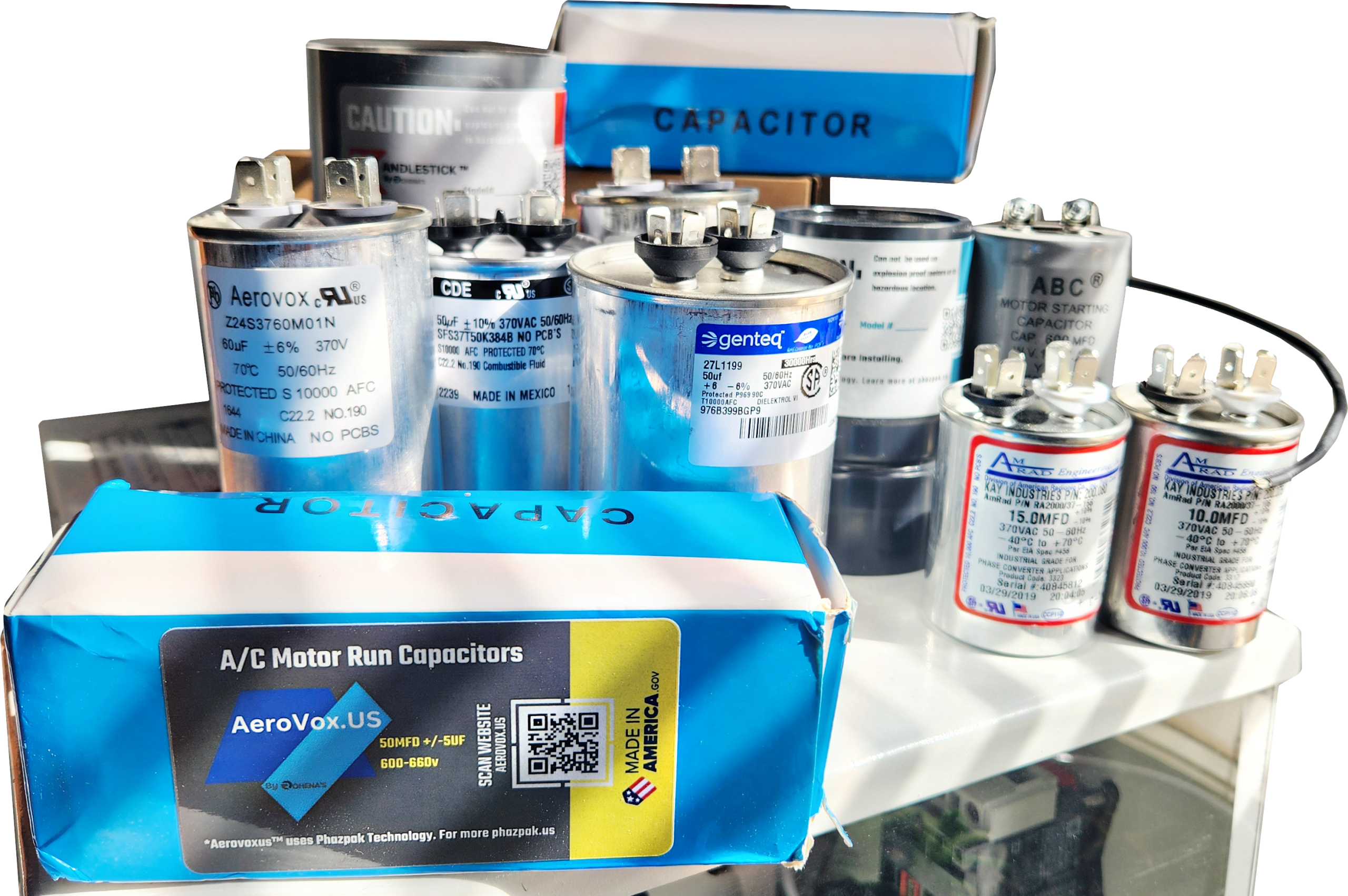 AC Motor Run and Boost Start Capacitors